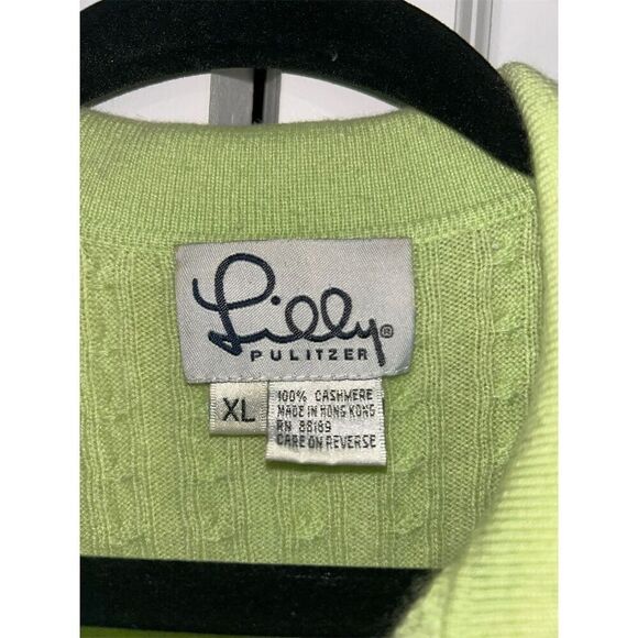 Lilly Pulitzer Women's XL Green Cashmere Sleeveless Sweater Vest - Picture 3 of 5
